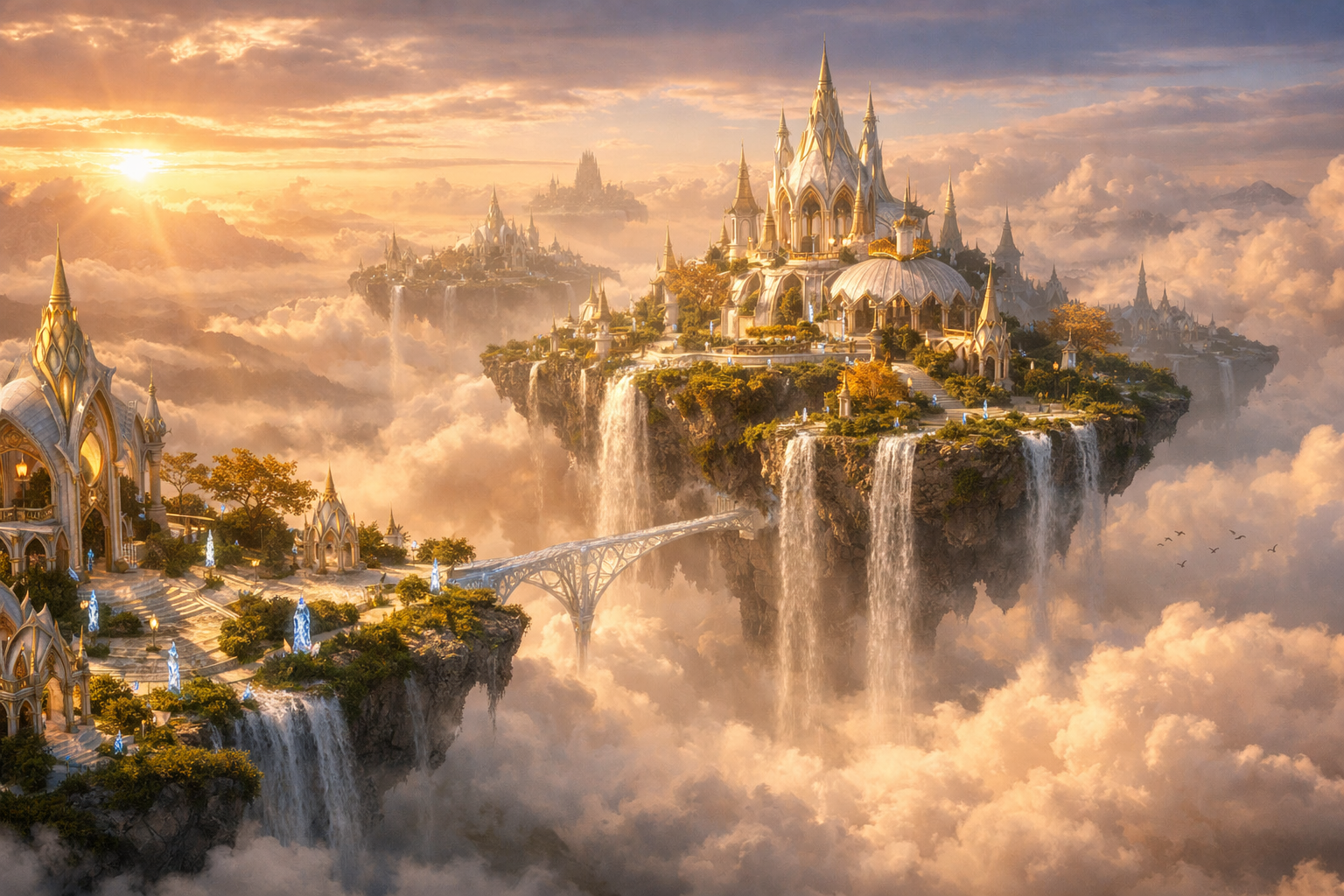 Sora Image - Эльфийский замок в облаках
