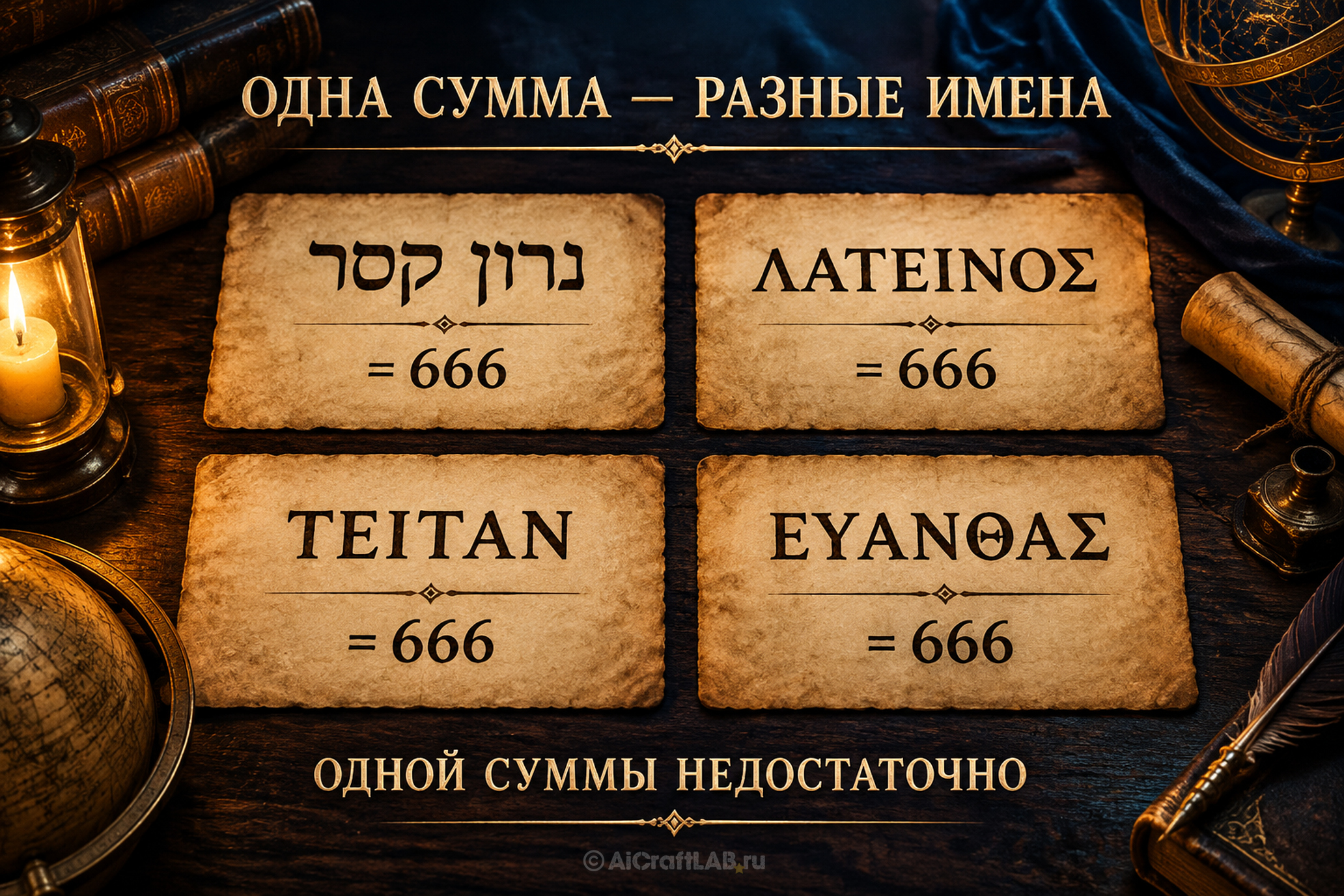 Одна сумма 666 - разные имена