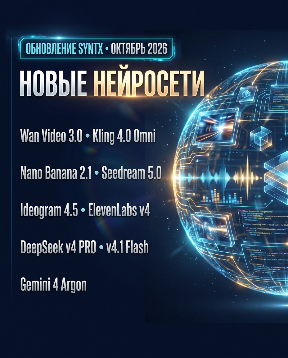Новые нейросети октября - обновление Syntx